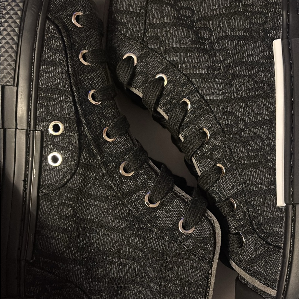 Dior Black Monogram High-Top Sneakers used once